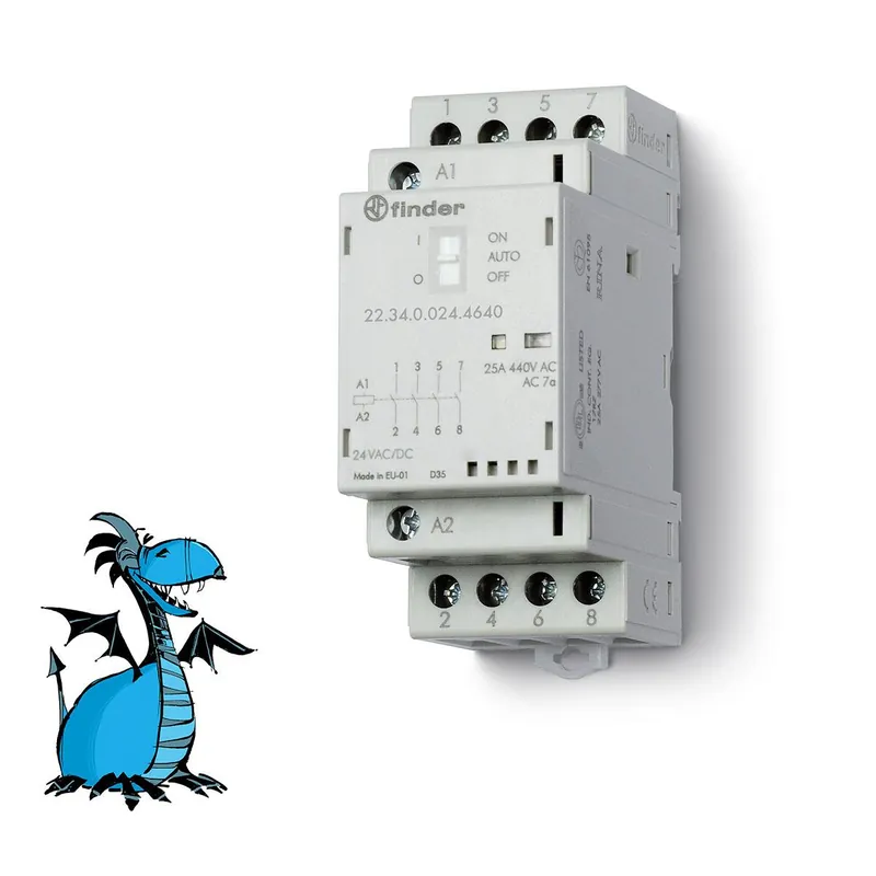 FINDER Stykač 22.34.0.024.4640, 2Z+2R/25A, 24V AC/DC, AgSnO2 Sezónní Sleva