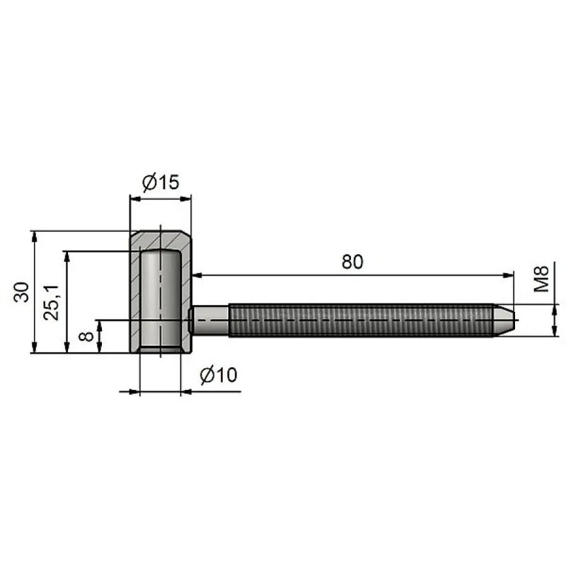 Závěs dveřní 60/10 VD M8/80 dlouhý modrý zinek Garance Vrácení Peněz