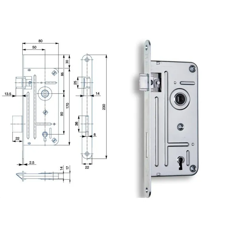 Zámek zadlabací 90/80 548 A P-L dozický klíč BZn Jen Po Omezenou Doba