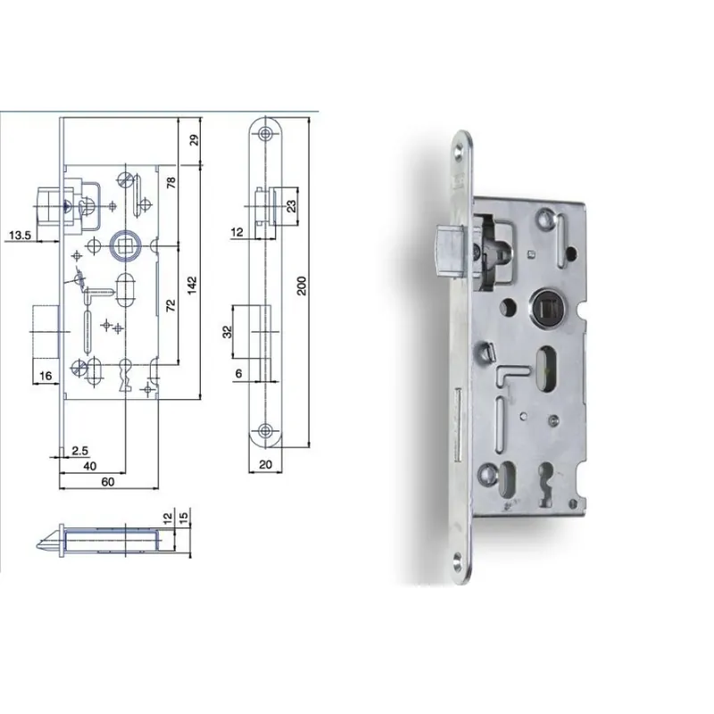 Zámek zadlabací 72/60 K103 P-L obyčejný klíč BZn Speciální Cena