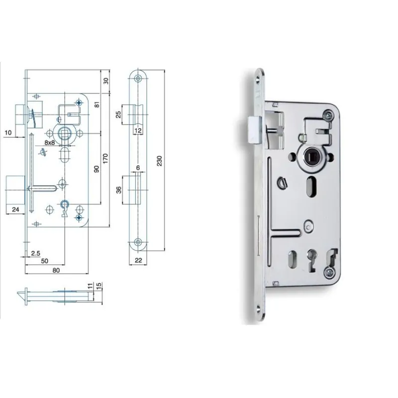 Zámek zadlabací 90/80 536 P-L obyčejný klíč BZn Limitovaná Edice