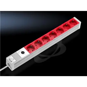 Tovární Cena Rittal lišta 7 zásuvek DIN pro napájení z UPS, červená