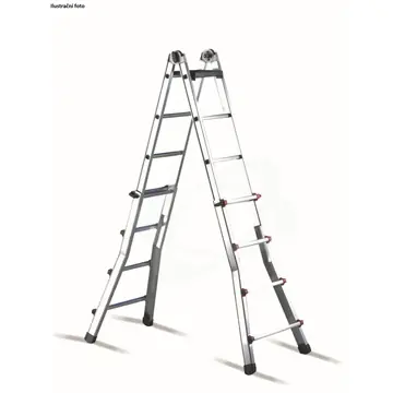 Výhodná Nabídka Hliníkový teleskopický žebřík 2 x 8 do výšky 4 m