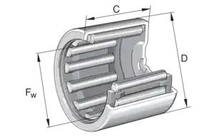 Značkový BK 1210-B-L019 INA Jehlové ložisko