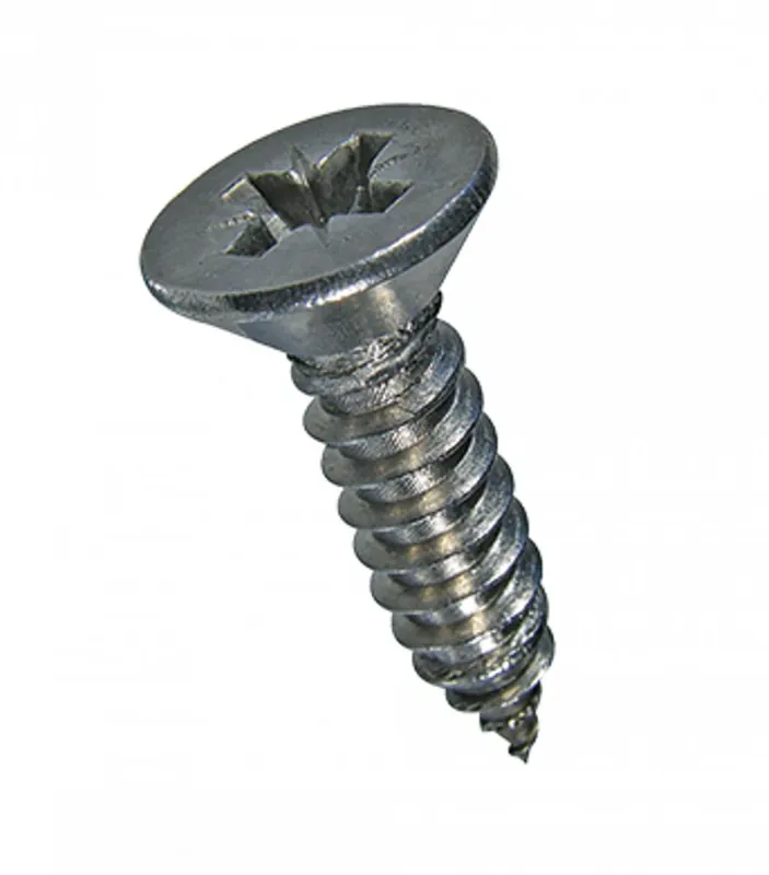 Značkový DIN 7982C 2.9x22 ZN šroub se zápustnou hlavou do plechu a křížovou drážkouostrý, bílý zinek