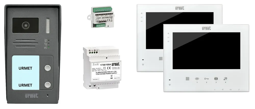 URMET Sada videotelefonu 1736/502 pro 2 účastníky dvouvodičová zdroj na DIN barevná Nakupujte Hned